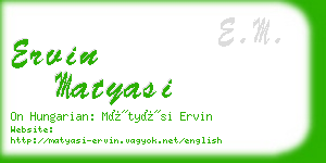 ervin matyasi business card